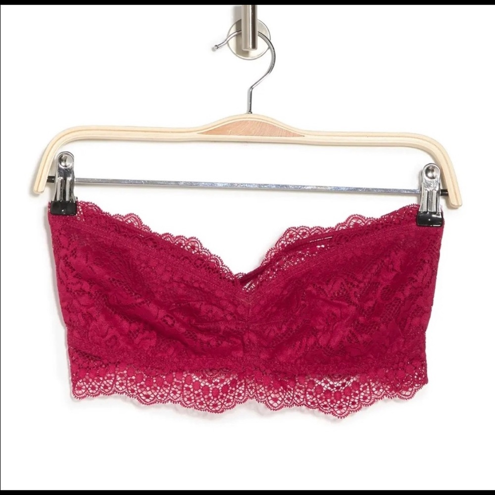 Free People “Lacey Looks” Bandeau Burgundy NWT - Picture 3 of 6